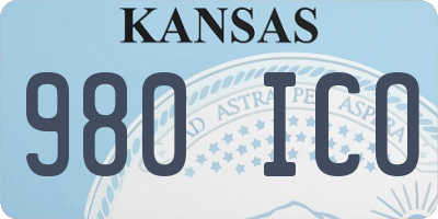 KS license plate 980ICO