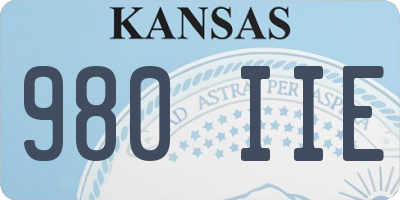 KS license plate 980IIE