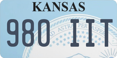 KS license plate 980IIT