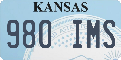 KS license plate 980IMS