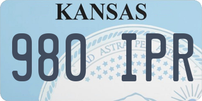 KS license plate 980IPR