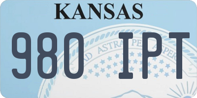 KS license plate 980IPT