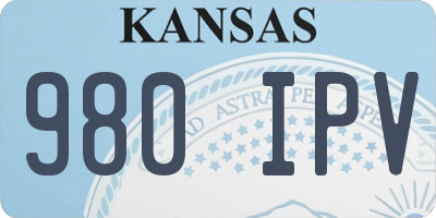KS license plate 980IPV