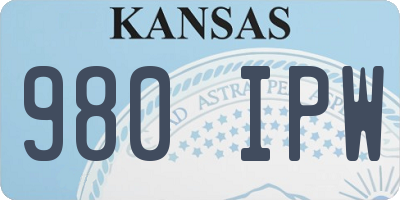KS license plate 980IPW
