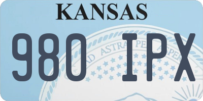 KS license plate 980IPX