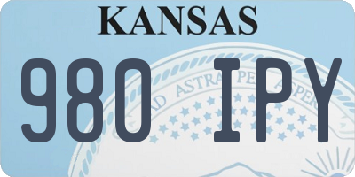 KS license plate 980IPY