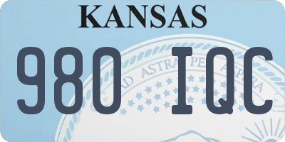 KS license plate 980IQC