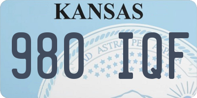 KS license plate 980IQF