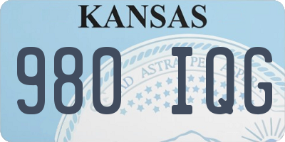 KS license plate 980IQG