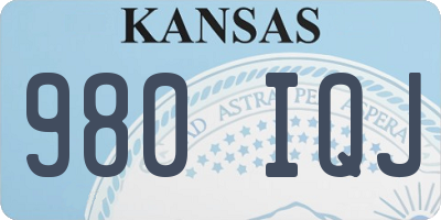 KS license plate 980IQJ