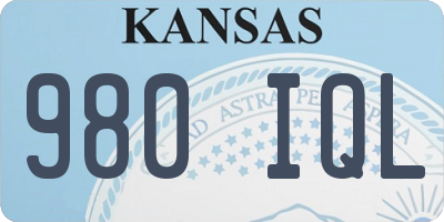 KS license plate 980IQL