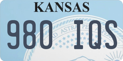 KS license plate 980IQS