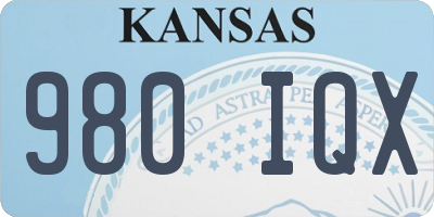 KS license plate 980IQX