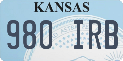 KS license plate 980IRB
