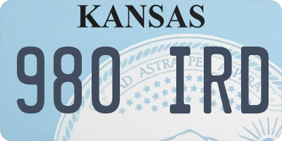 KS license plate 980IRD