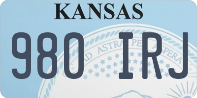 KS license plate 980IRJ