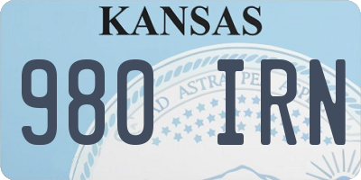 KS license plate 980IRN