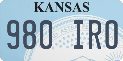 KS license plate 980IRO