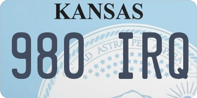 KS license plate 980IRQ