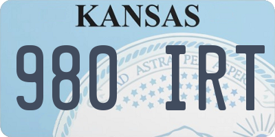 KS license plate 980IRT