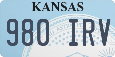 KS license plate 980IRV