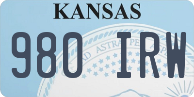 KS license plate 980IRW