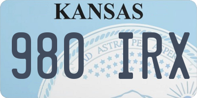 KS license plate 980IRX