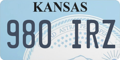 KS license plate 980IRZ