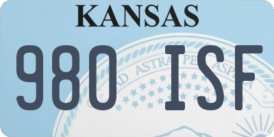 KS license plate 980ISF