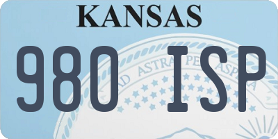 KS license plate 980ISP