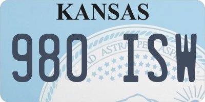 KS license plate 980ISW