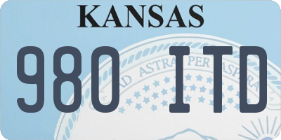 KS license plate 980ITD