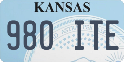 KS license plate 980ITE
