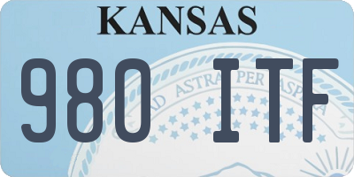 KS license plate 980ITF