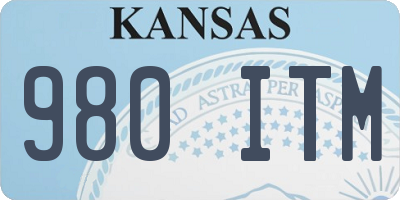 KS license plate 980ITM