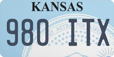 KS license plate 980ITX