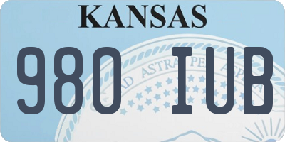KS license plate 980IUB
