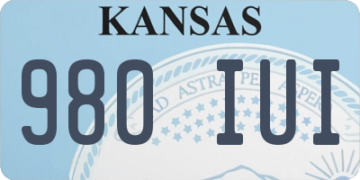 KS license plate 980IUI