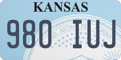 KS license plate 980IUJ