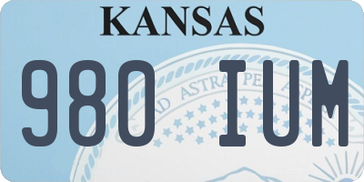 KS license plate 980IUM