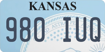 KS license plate 980IUQ