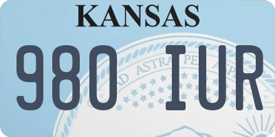 KS license plate 980IUR