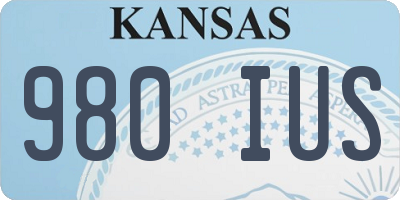 KS license plate 980IUS