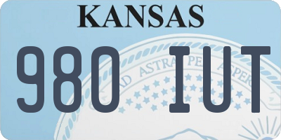 KS license plate 980IUT