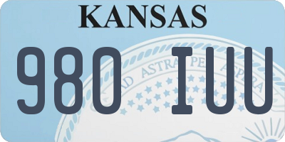 KS license plate 980IUU