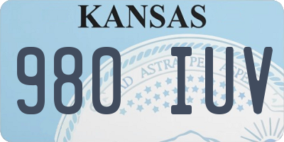 KS license plate 980IUV