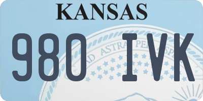 KS license plate 980IVK