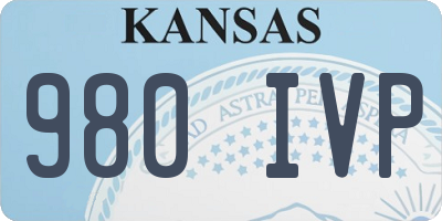 KS license plate 980IVP