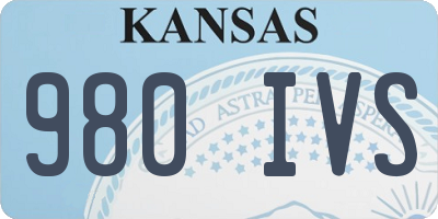 KS license plate 980IVS