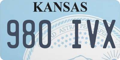 KS license plate 980IVX